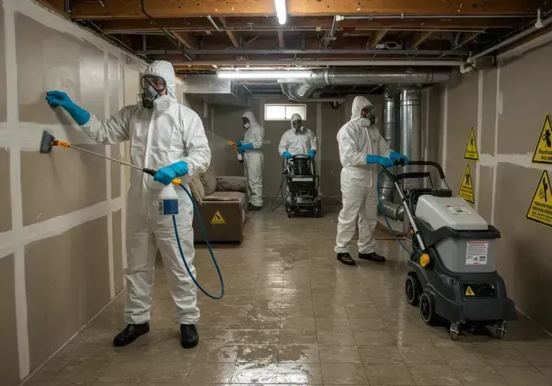 Basement Moisture Removal and Structural Drying process in Jackson County, OH